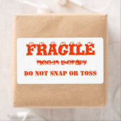 壊れやすいオレンジ色のラベル ラベル (インサイチュ)