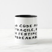 壊れやすいコード破壊不能テスト マグカップ (中央)