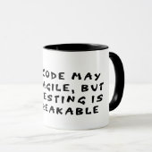 壊れやすいコード破壊不能テスト マグカップ (正面右)