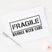 壊れやすいステッカー気に付き壊れやすいハンドル 長方形シール (封筒)