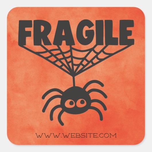 壊れやすいハロウィーンの包装 スクエアシール (正面)