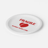 壊れやすいハートハンドル気に付き ペーパープレート (アングル)