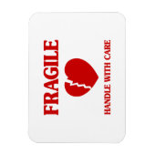 壊れやすいハートハンドル気に付き マグネット (縦)