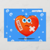 壊れやすいハート、はがき ポストカード (正面/裏面)