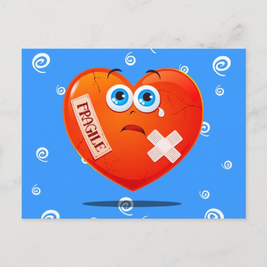 壊れやすいハート、はがき ポストカード (正面)