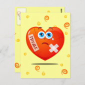 壊れやすいハート、はがき ポストカード (正面/裏面)