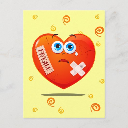 壊れやすいハート、はがき ポストカード (正面)