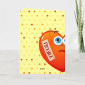 壊れやすいハート、グリーティングカード カード (裏面)