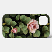 壊れやすいバラ。黒の花の模様 Case-Mate iPhoneケース (裏面 (横))