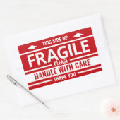 壊れやすいラベルレッド警告シッピングのシール 長方形シール (封筒)