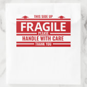壊れやすいラベル赤い矢印警告出荷のステッカー 長方形シール (バッグ)