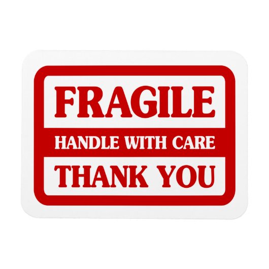 壊れやすい取っ気に手 マグネット (横)