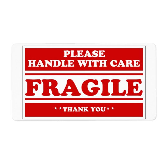 壊れやすい商品の発送と移動のためのシールをお願いします ラベル (正面)