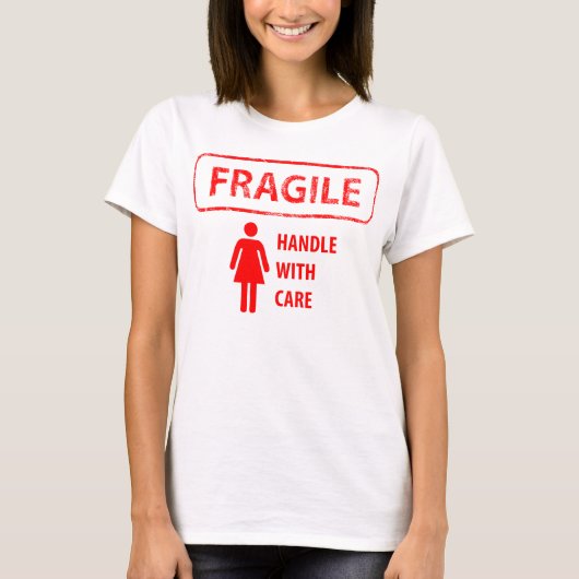 壊れやすい心配のTシャツによって扱って下さい Tシャツ (正面)