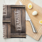 壊れやすい木箱のヴィンテージ キッチンタオル (四つ折り)