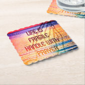 壊れやすい生命祈りの言葉 ペーパーコースター (アングル)