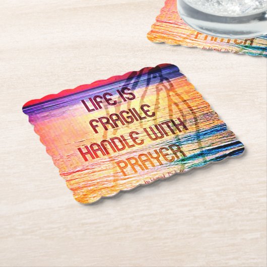 壊れやすい生命祈りの言葉 ペーパーコースター (アングル)