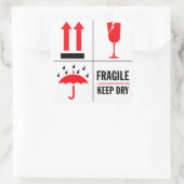 壊れやすい発送ラベル スクエアシール (バッグ)