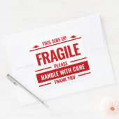 壊れやすい白い赤いラベルの警告発送シール スクエアシール (封筒)