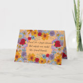 壊れやすい花の引用文のように持続すやる気を起こさせるる カード (正面)