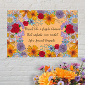 壊れやすい花の引用文のように持続すやる気を起こさせるる ポスター