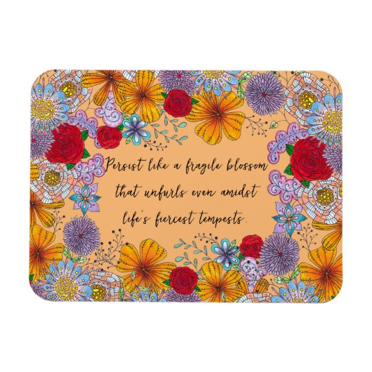 壊れやすい花の引用文のように持続すやる気を起こさせるる マグネット (横)