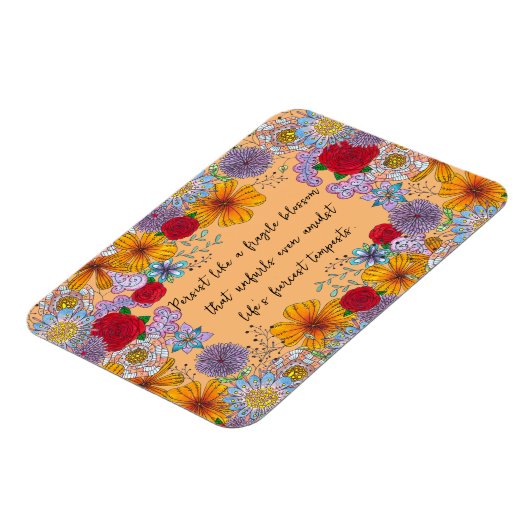 壊れやすい花の引用文のように持続すやる気を起こさせるる マグネット (左側)