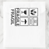 壊れやすい警告ステッカー 長方形シール (バッグ)