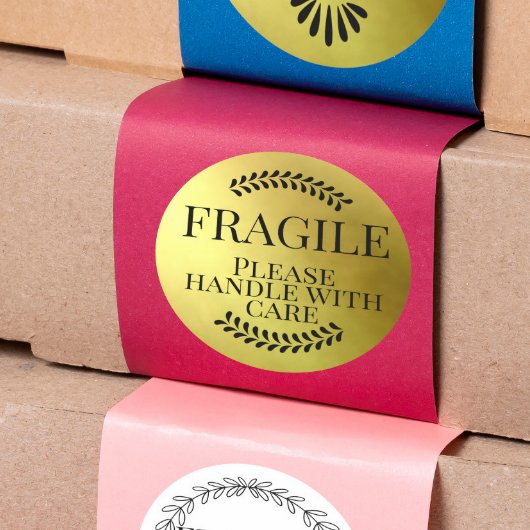 壊れやすい金ゴールドを取り扱気にえる ラウンドシール