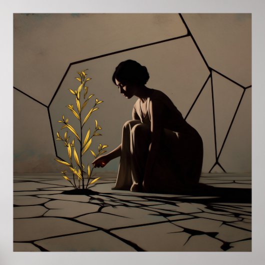 壊れやすい開花- Solarpunk Regrowth Poster ポスター (正面)