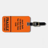 壊れやすい、オレンジ心配と扱って下さい ラゲッジタグ (正面横)