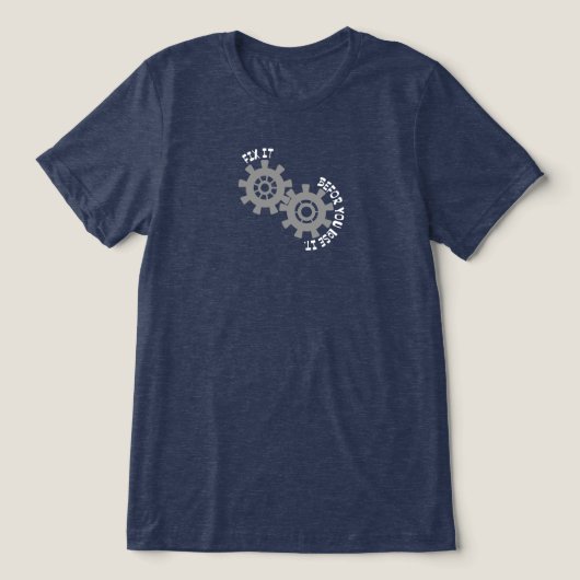 壊れる前に直してね トライブレンドTシャツ (デザイン正面)