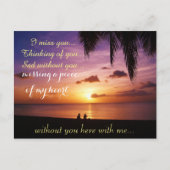 壊れる悲しく孤独なハートを恋しく思う失敗 ポストカード (正面)