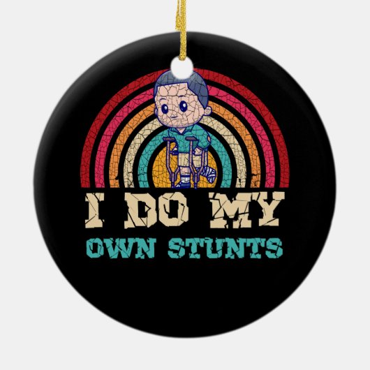 壊カッコいいれた脚のデザイン男性へ女性が脚を壊した セラミックオーナメント (裏面)