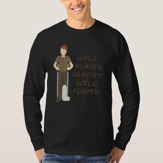壊クールれた脚子供へ重力Gag骨折した骨 Tシャツ (正面)