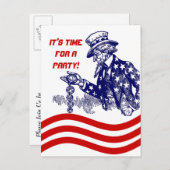 壊中時計のパーティの招待状を点検している米国市民 インビテーションポストカード (正面/裏面)