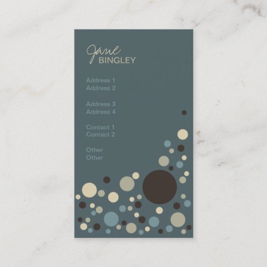 士官候補生の青及びタンのレトロの点 名刺 (正面)