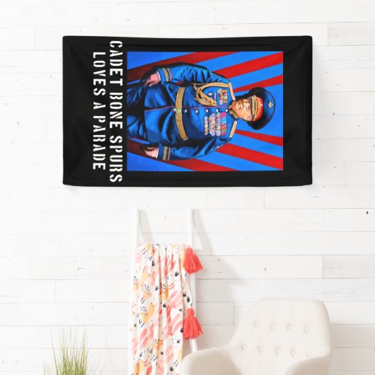 士官候補生の骨の拍車-切札の風刺漫画 横断幕 (インサイチュ)