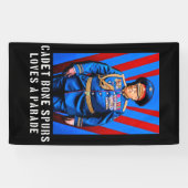 士官候補生の骨の拍車-切札の風刺漫画 横断幕 (横)