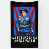 士官候補生の骨の拍車-切札の風刺漫画 横断幕 (縦)