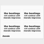 士気が高まるまで殴打は続く 長方形シール (シート)