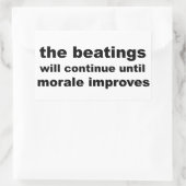 士気が高まるまで殴打は続く 長方形シール (バッグ)