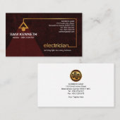 壮大でエレガントで赤くグランジな金ゴールドの芸術の電気技師 名刺 (正面/裏面)