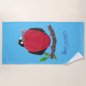 壮大なおもしろいフリードカー ビーチタオル (正面)