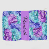 壮大なアジサイの花、パーソナライズ可能 ゴルフタオル (横)