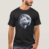 壮大なオオカミとも月 Tシャツ (正面)