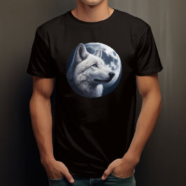 壮大なオオカミとも月 Tシャツ