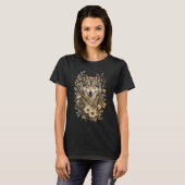 壮大なオオカミの花柄の自然Tシャツ Tシャツ (正面フル)