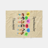 壮大なスピーチセラピストかわいい子供たち フリースブランケット (正面(横))