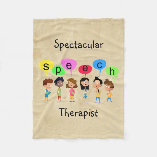 壮大なスピーチセラピストかわいい子供たち フリースブランケット (正面)